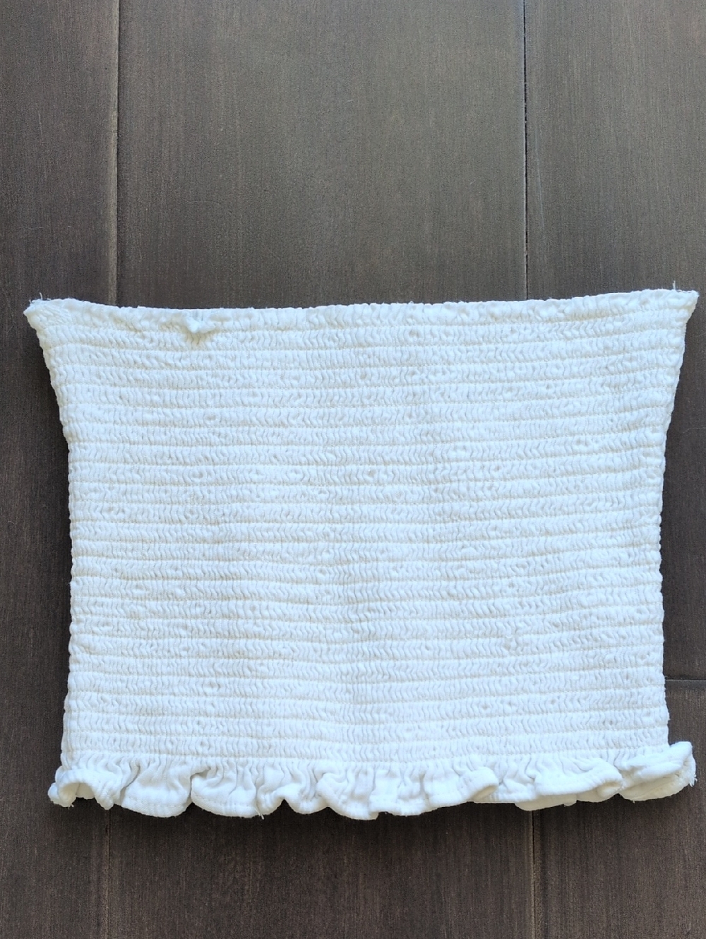 Monday Swim White Smocked Ruffle Tube Top